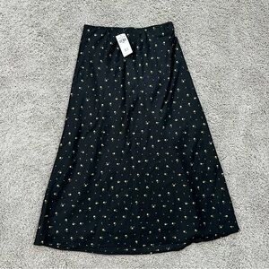 A&F floral midi satin skirt NWT